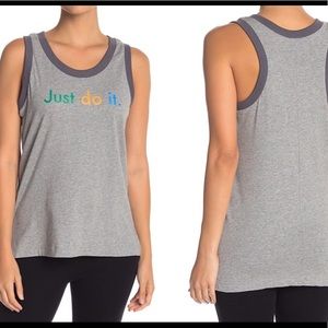 NIKE Crew Neck Gray Sleeveless Tank Top